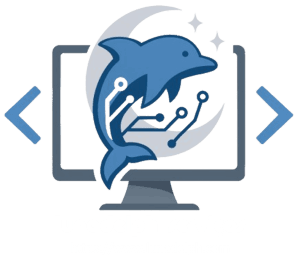Logotipo de freelancer de desenvolvimento de sites, suporte técnico Informático e apoio administrativo 